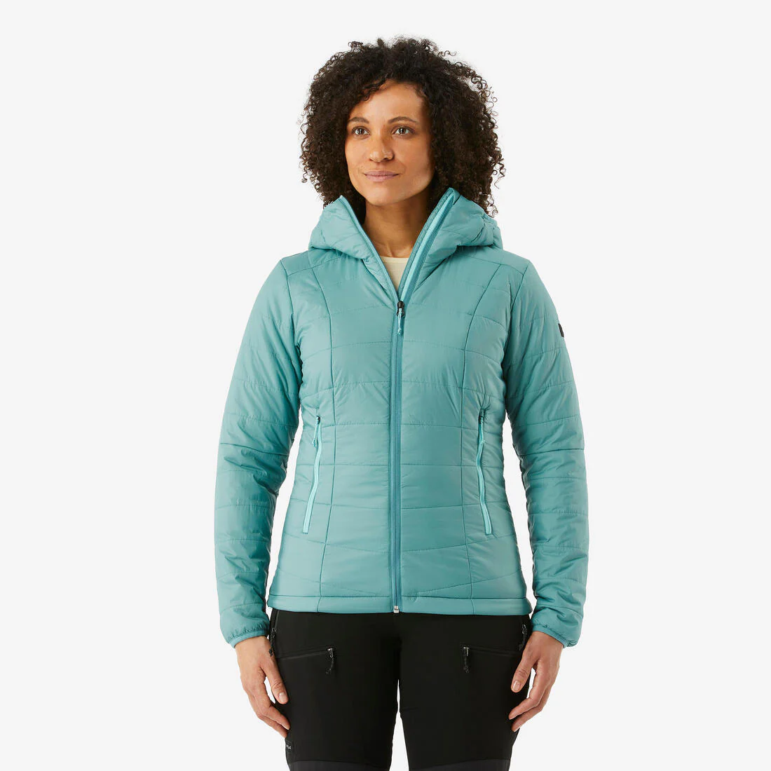 PARKA ACOLCHADA SINTÉTICA CON GORRO SENDERISMO MUJER MT100 - Image 4