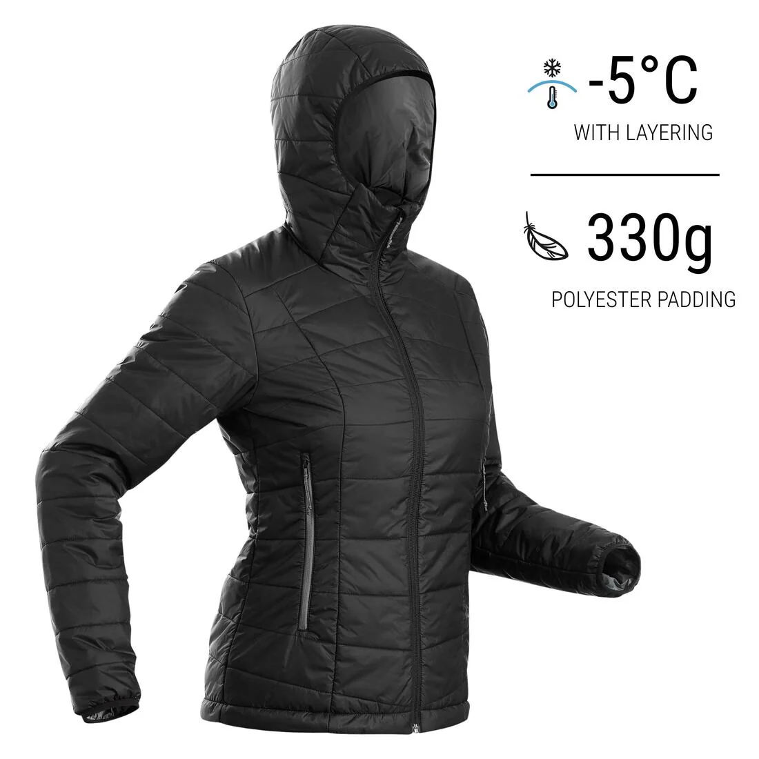 PARKA ACOLCHADA SINTÉTICA CON GORRO SENDERISMO MUJER MT100 - Image 42