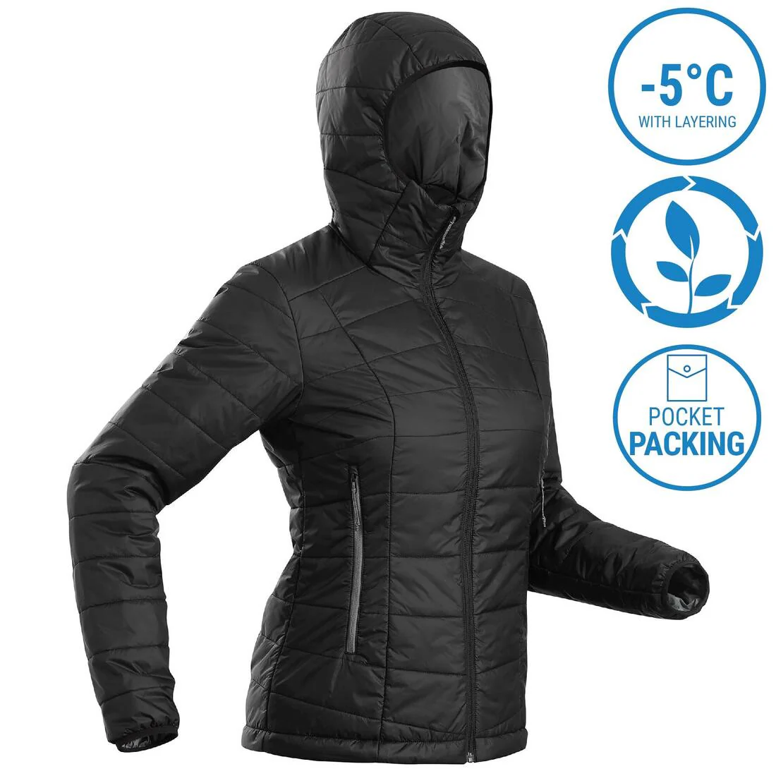 PARKA ACOLCHADA SINTÉTICA CON GORRO SENDERISMO MUJER MT100 - Image 43