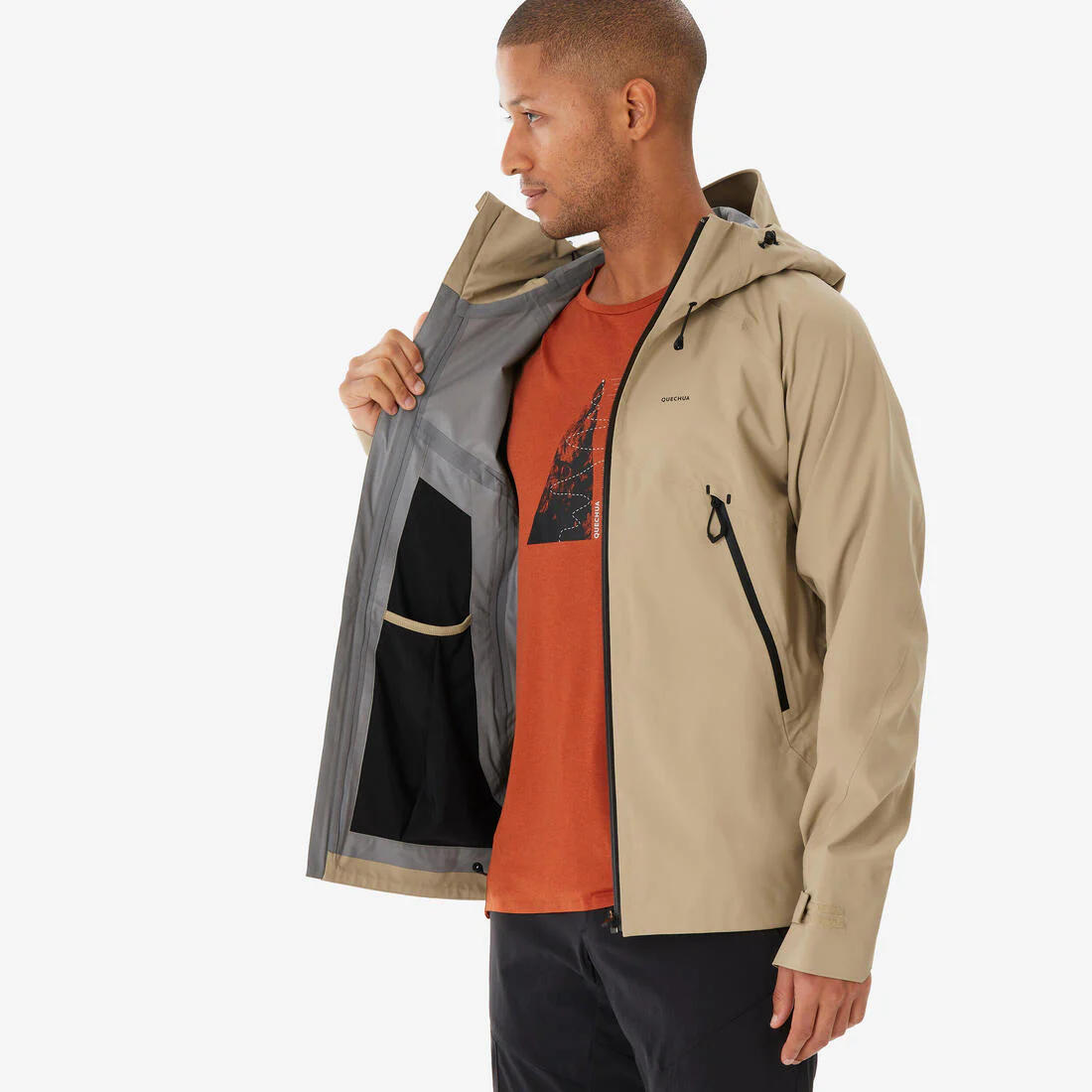 CHAQUETA SENDERISMO HOMBRE MH500 IMPERMEABLE - Image 9