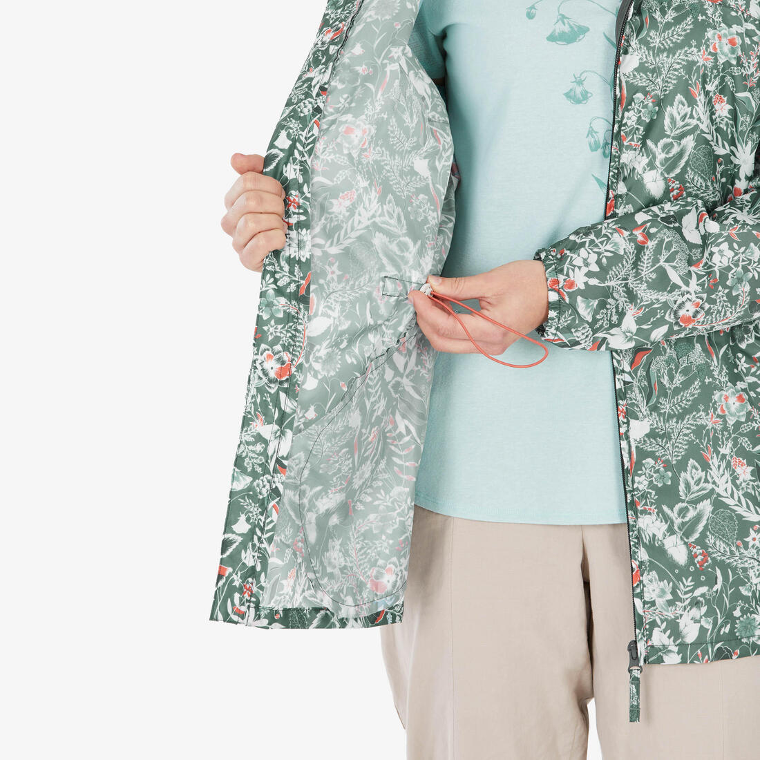 CHAQUETA IMPERMEABLE DE SENDERISMO MUJER  FULL ZIP - Image 11