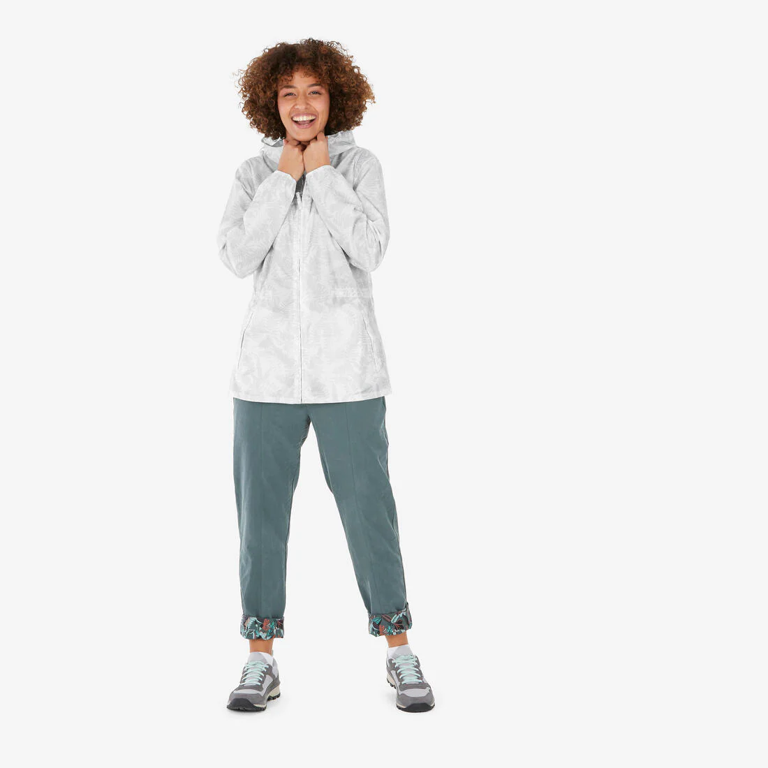 CHAQUETA IMPERMEABLE DE SENDERISMO MUJER  FULL ZIP - Image 3