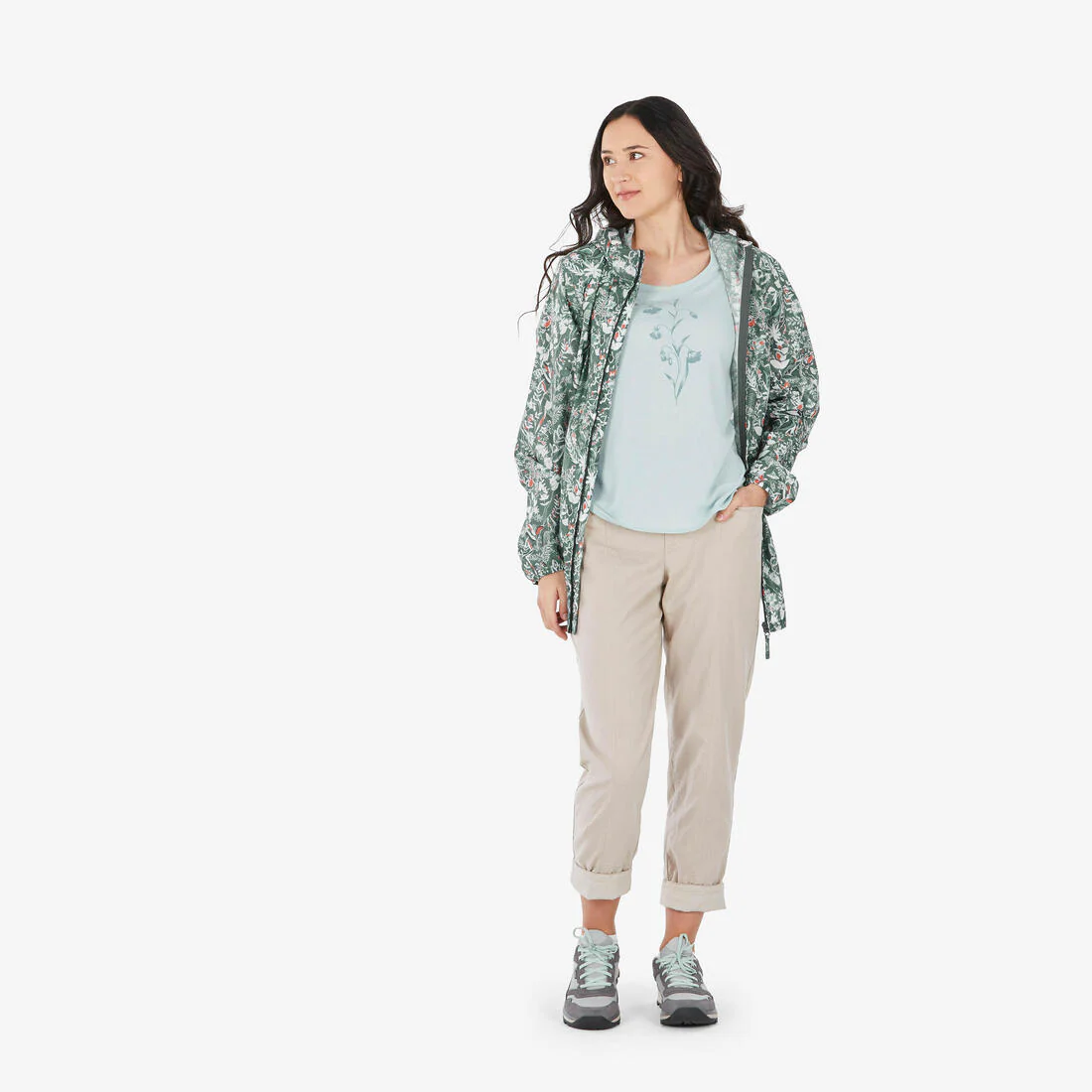 CHAQUETA IMPERMEABLE DE SENDERISMO MUJER  FULL ZIP - Image 4