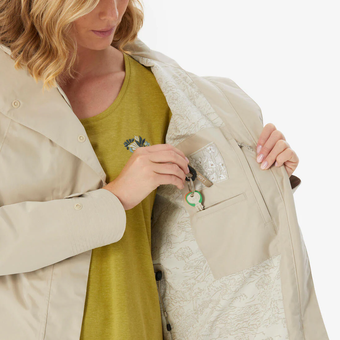 CHAQUETA SENDERISMO MUJER NH500 IMPERMEABLE - Image 8