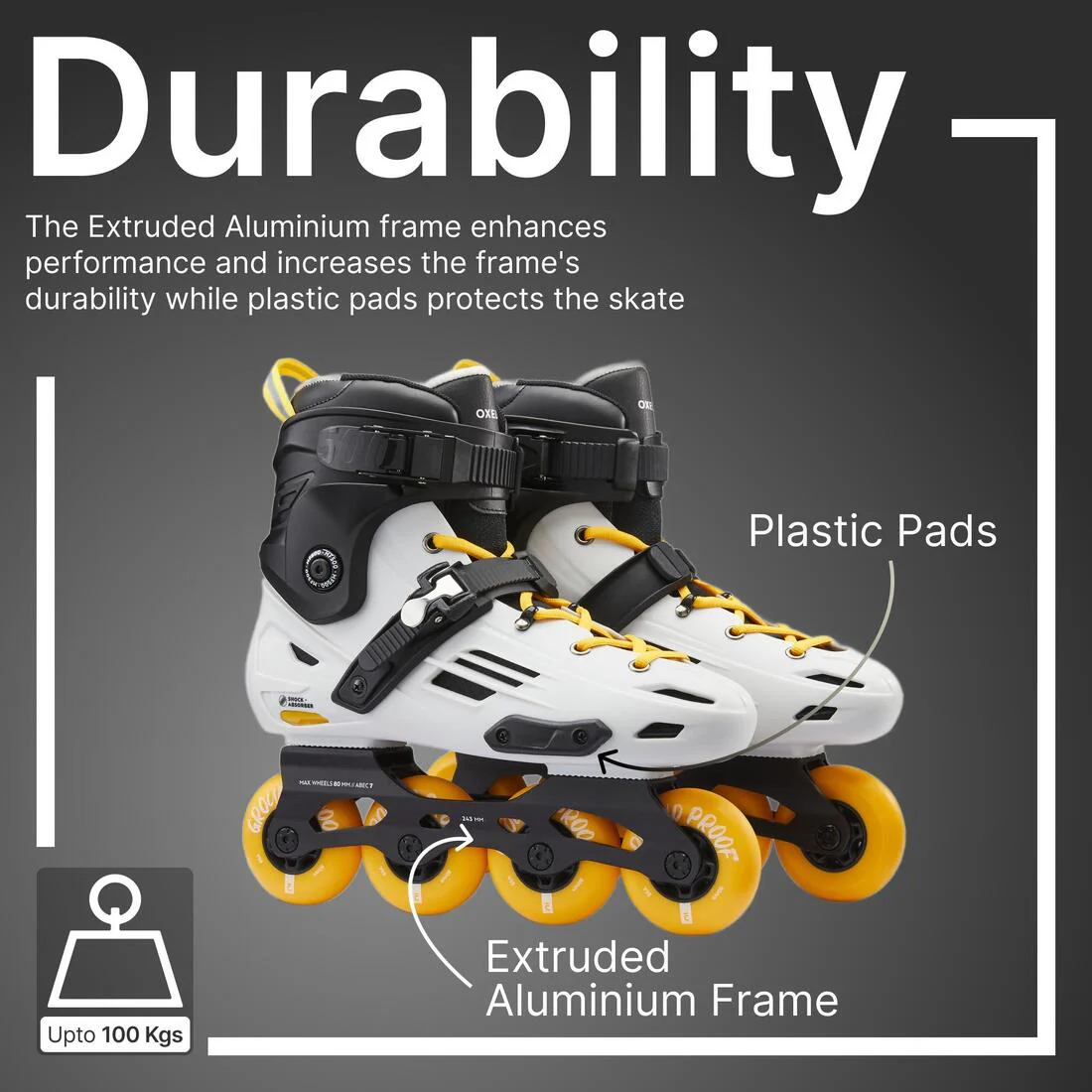 PATINES EN LÍNEA ADULTOS MF500 GRIS - Image 11
