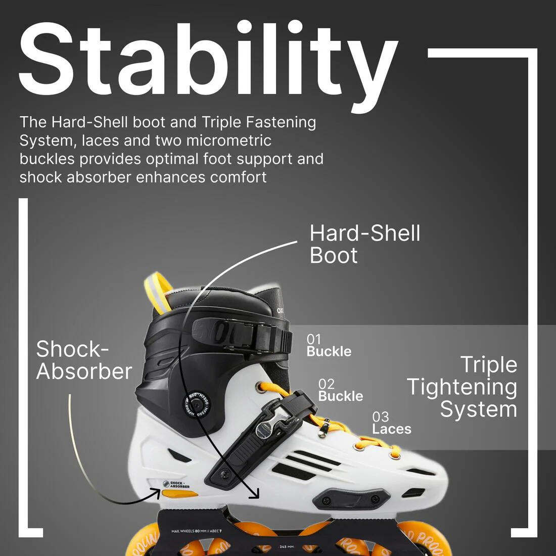 PATINES EN LÍNEA ADULTOS MF500 GRIS - Image 15
