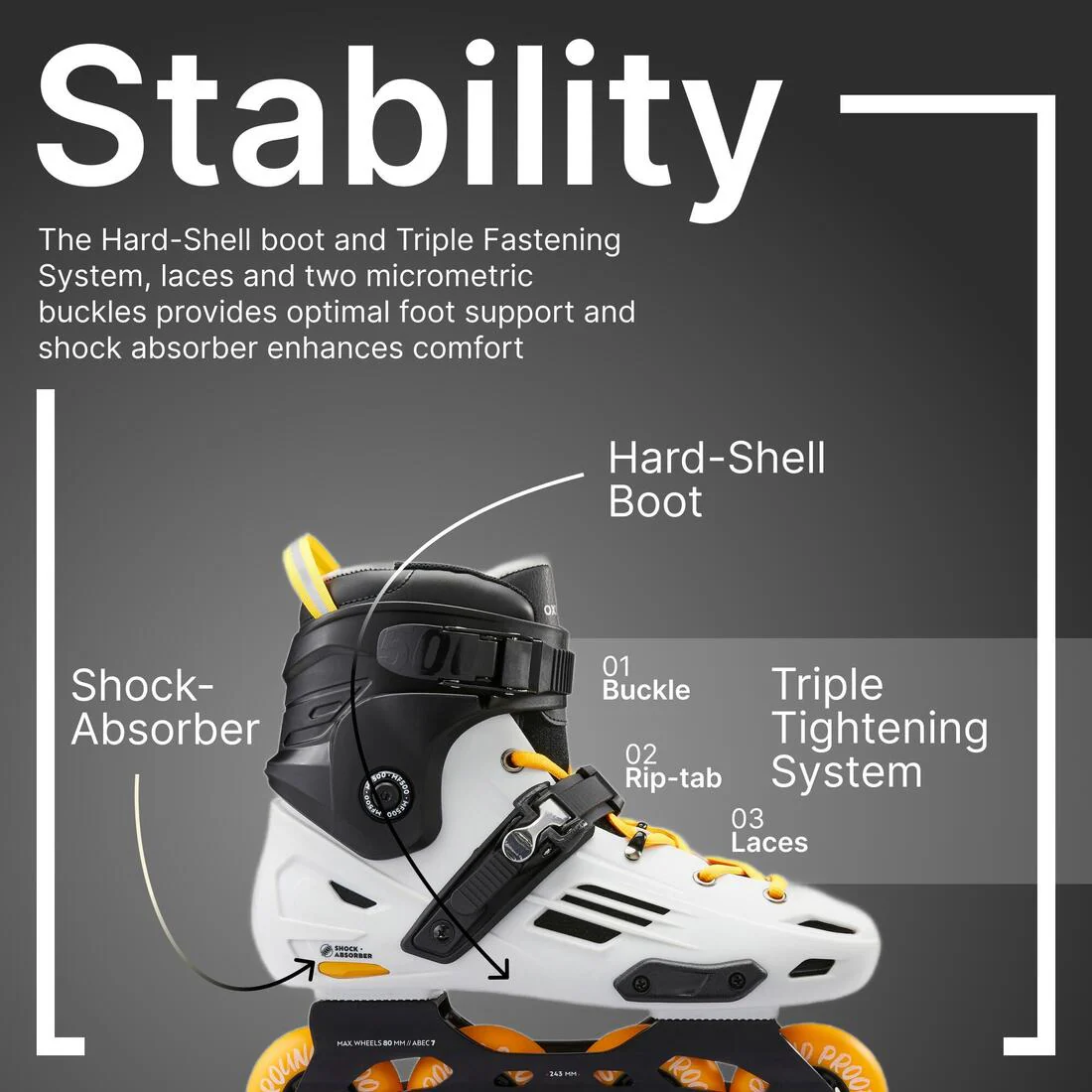 PATINES EN LÍNEA ADULTOS MF500 GRIS - Image 6