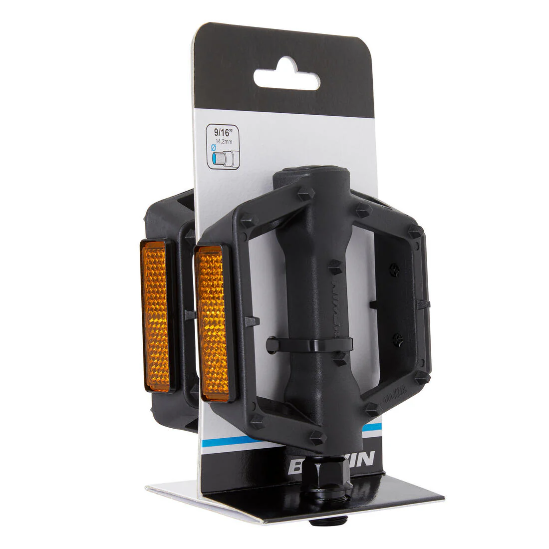 PEDALES BICICLETA PLANOS MTB 520 GRIP 9/16 NEGRO - Image 8