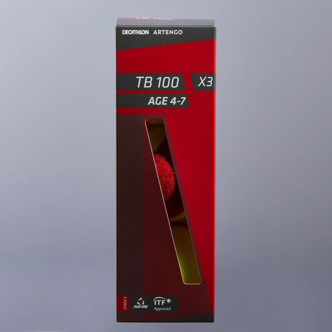 PELOTA DE TENIS TB100 X3 ROJO - Image 2
