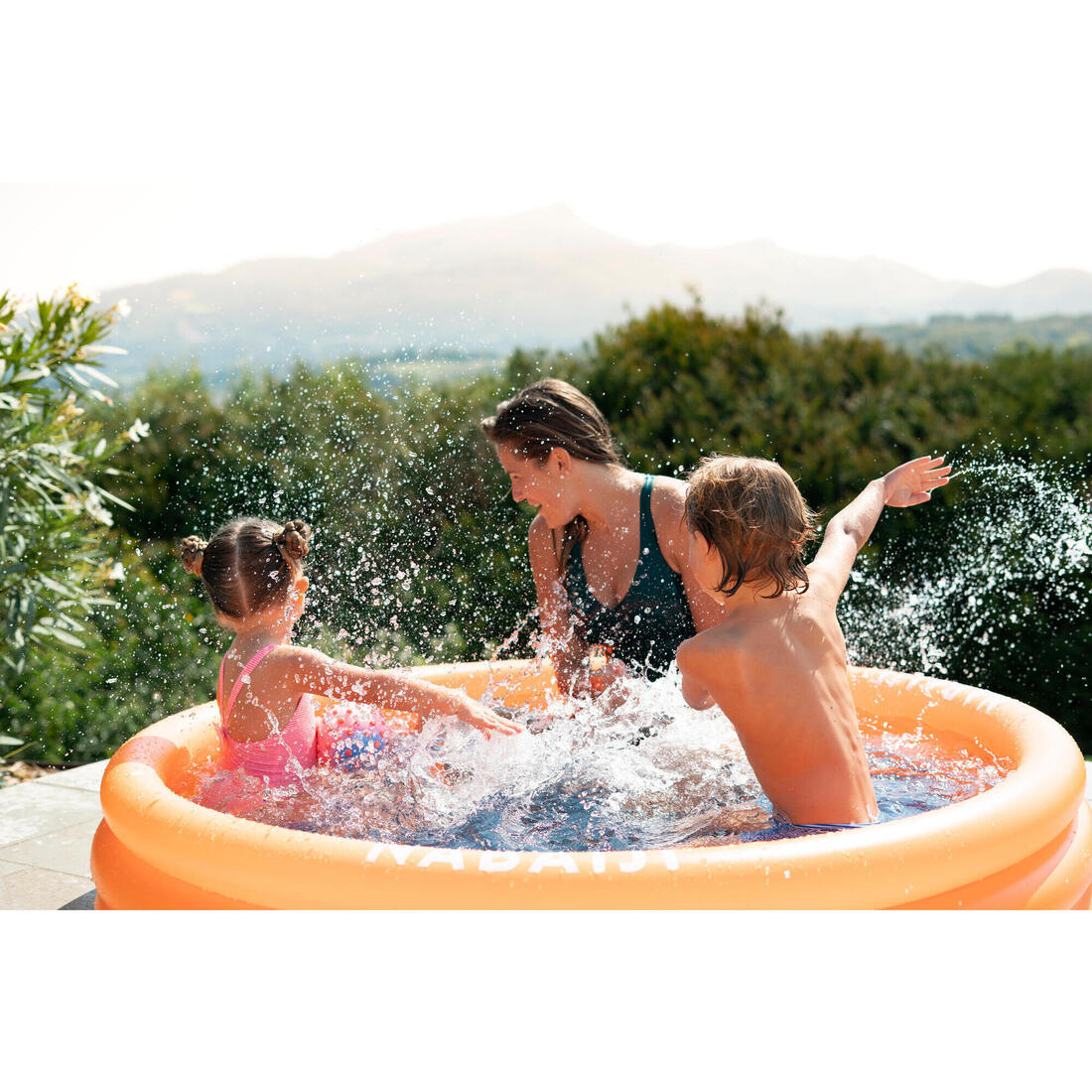 Piscina para niños inflable naranjo azul - Image 5
