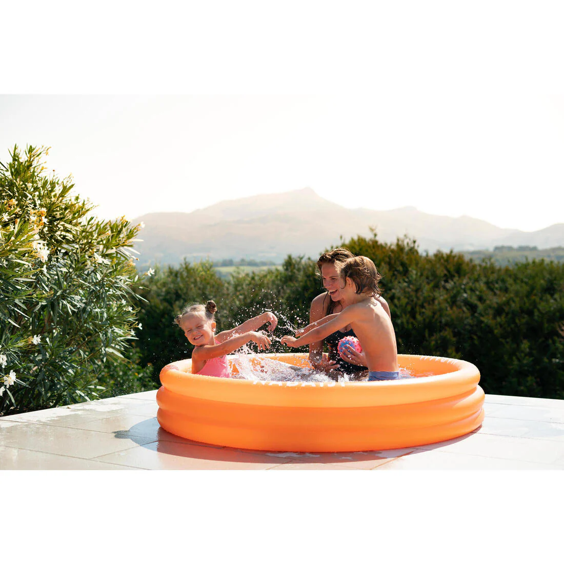 Piscina para niños inflable naranjo azul - Image 6