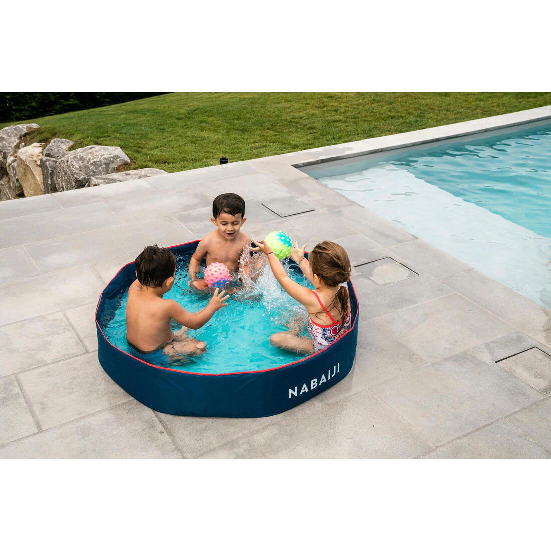 Piscina para niños plegable azul celeste - Image 6