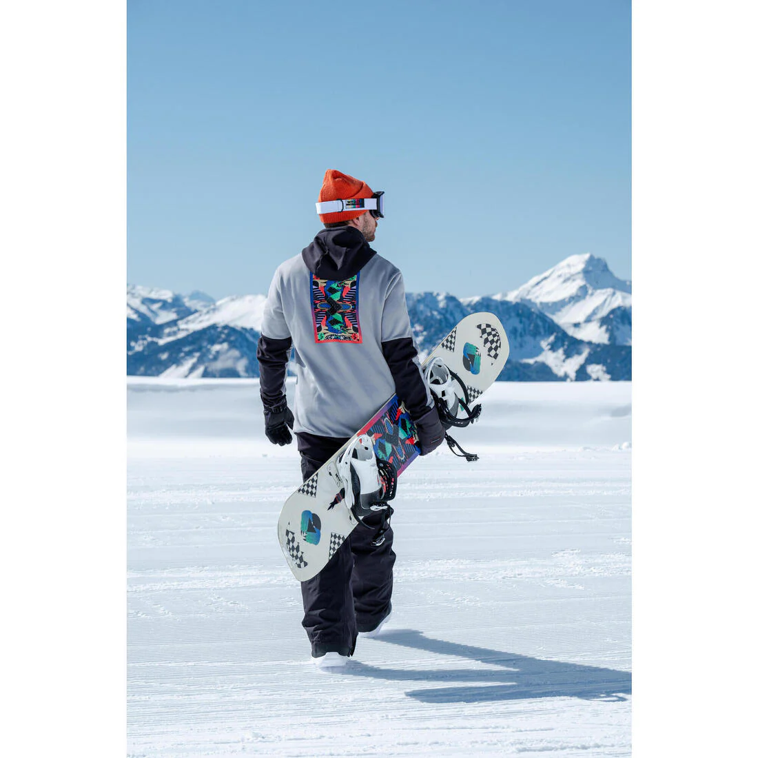 Polar nieve hombre snowboard gris negro - 1/2 cierre con gorro - Image 9