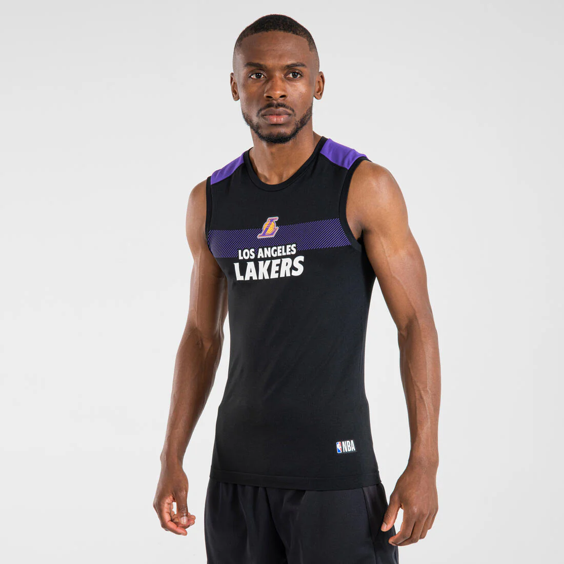 POLERA BÁSQUETBOL NBA LOS ANGELES LAKERS ADULTO UT500 - Image 2