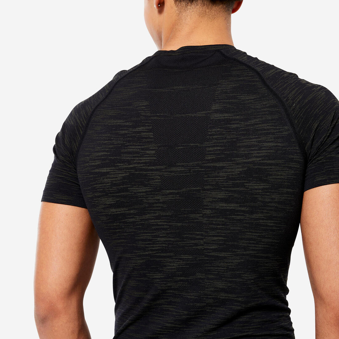 POLERA COMPRESIÓN MUSCULACIÓN HOMBRE NEGRO MC TRANSPIRABLE CUELLO REDONDO - Image 5