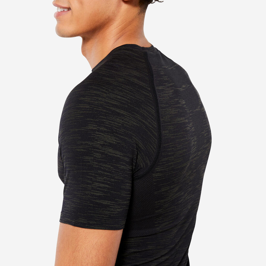 POLERA COMPRESIÓN MUSCULACIÓN HOMBRE NEGRO MC TRANSPIRABLE CUELLO REDONDO - Image 6