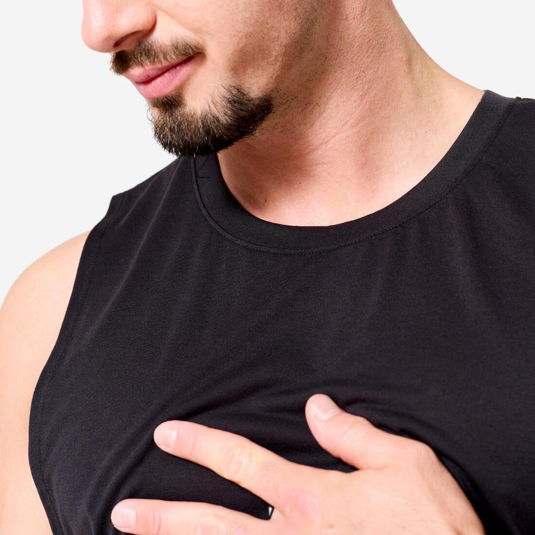 POLERA CROSS TRAINING HOMBRE CUELLO REDONDO NEGRO - Image 5