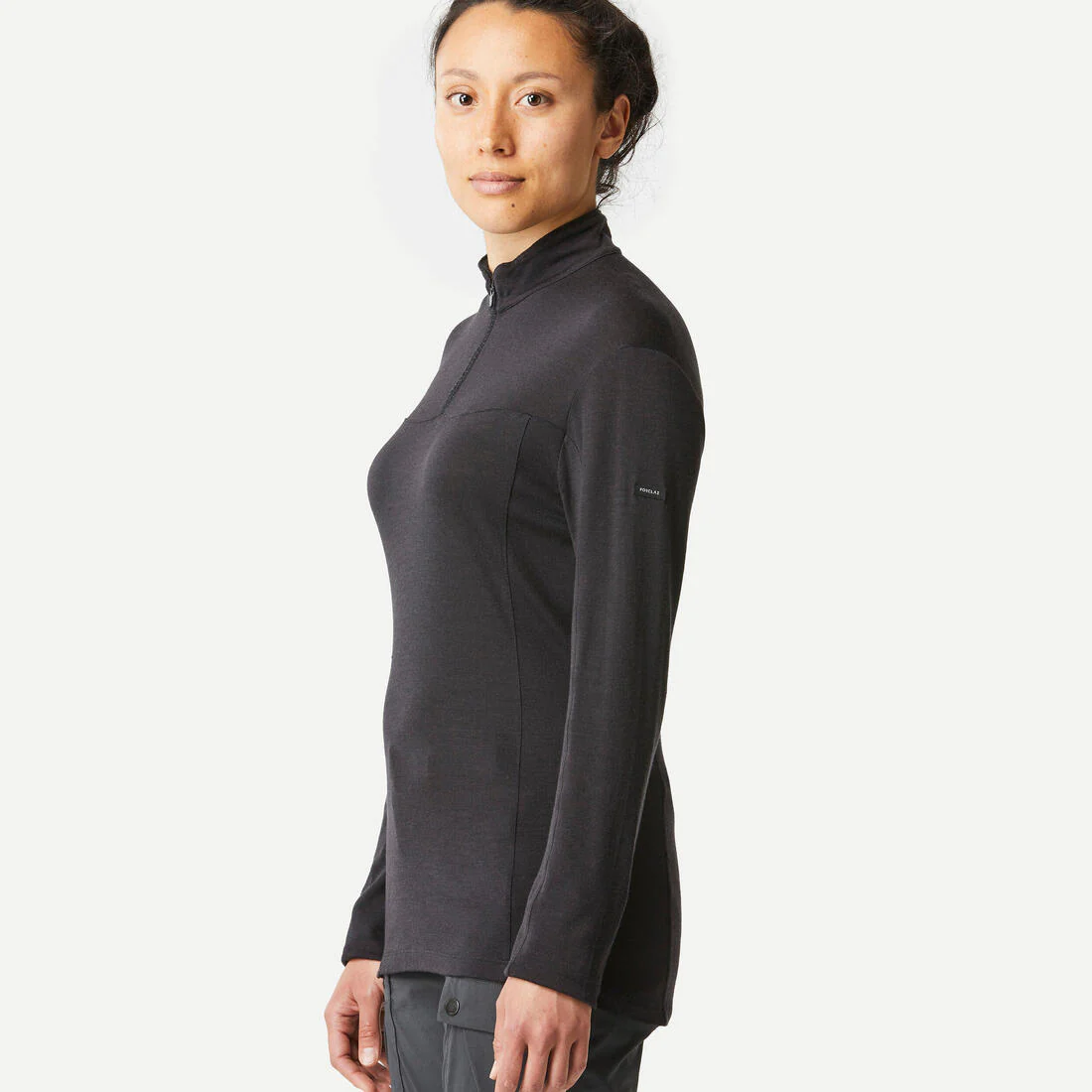 REMERA DE LANA MERINA MANGA LARGA CUELLO CON CIERRE MT500 MUJER - Image 2