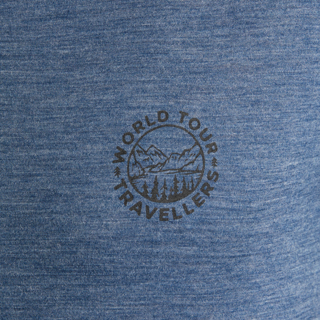 REMERA DE SENDERISMO VIAJE MANGA CORTA LANA MERINO HOMBRE - TRAVEL 500 AZUL - Image 9