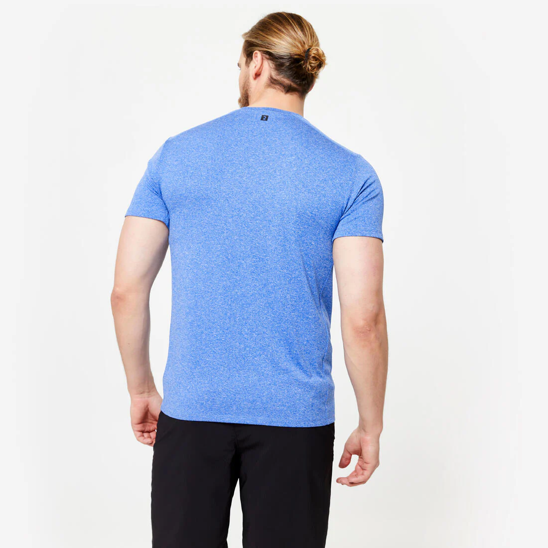 POLERA FITNESS ESSENTIAL HOMBRE JASPEADO TRANSPIRABLE CUELLO REDONDO - Image 7