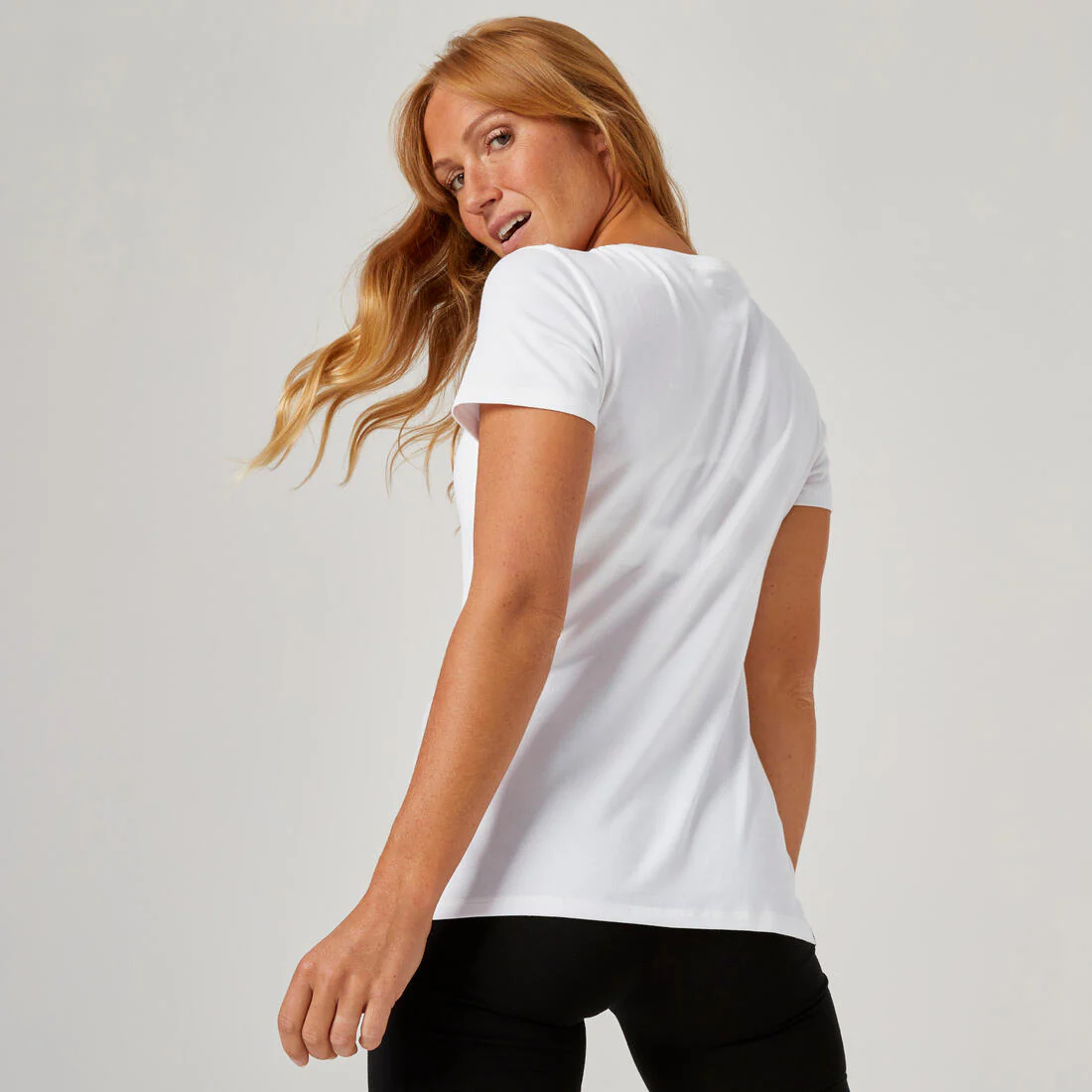 POLERA FITNESS MUJER 500 BLANCO - Image 2