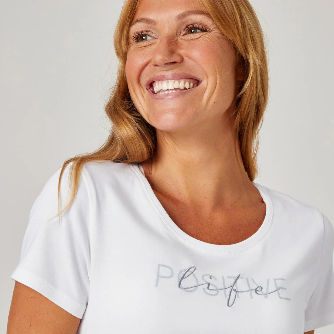 POLERA FITNESS MUJER 500 BLANCO - Image 4