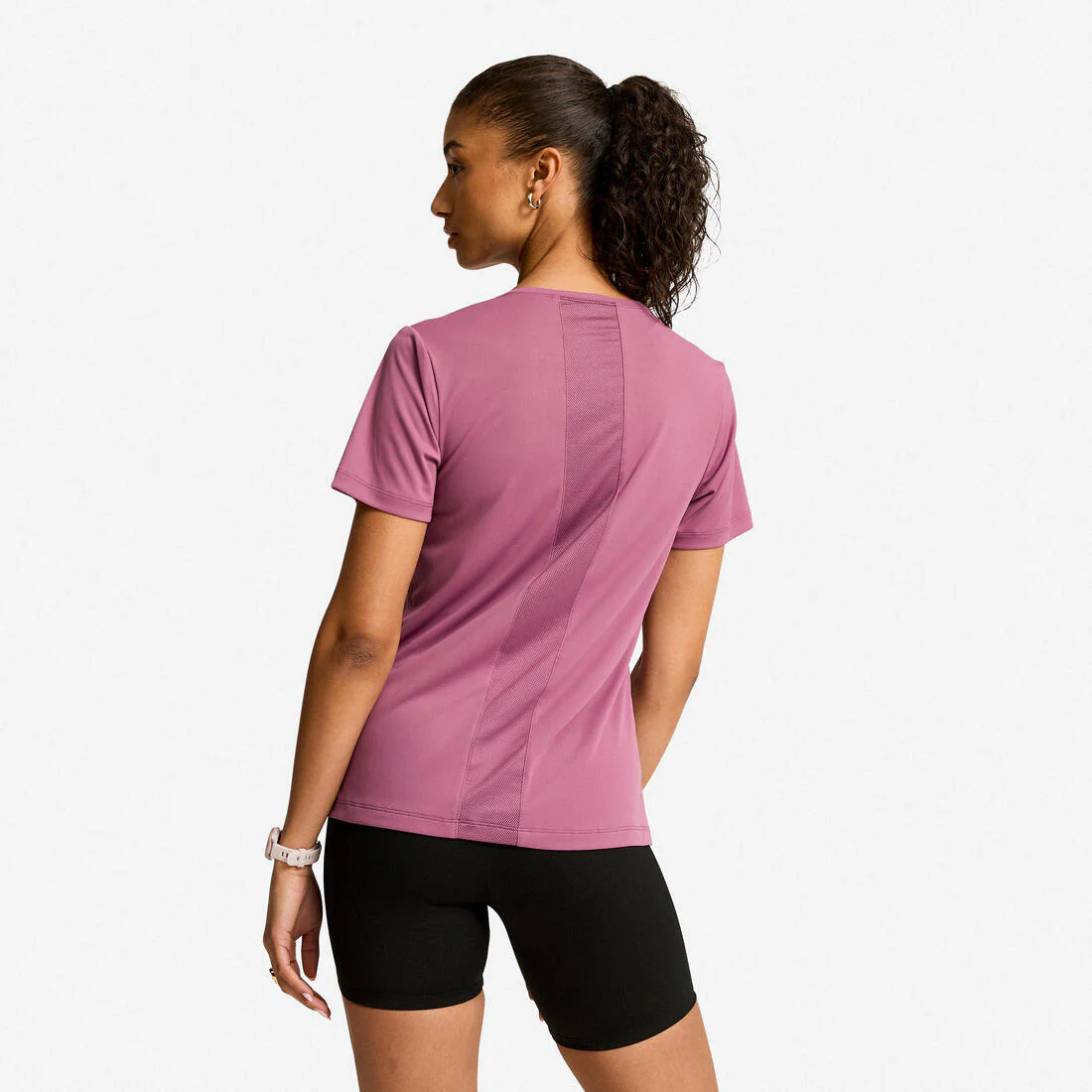 POLERA FITNESS MUJER AZUL MANGA CORTA - Image 9