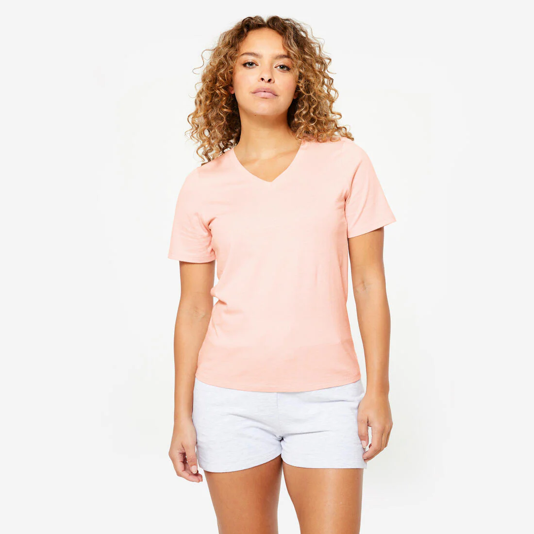 POLERA FITNESS MUJER CUELLO V ALGODÓN - Image 2