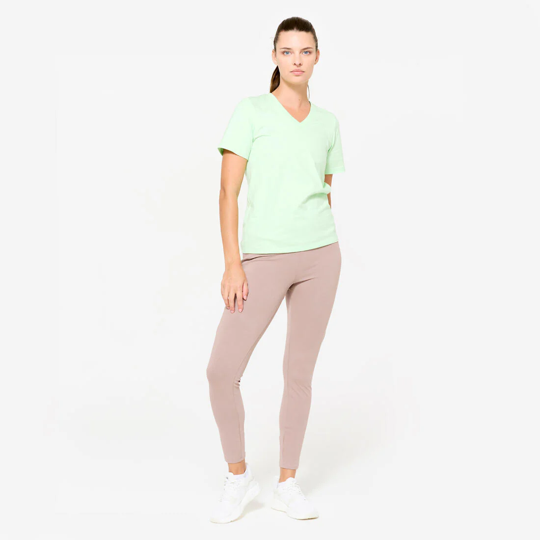 POLERA FITNESS MUJER CUELLO V ALGODÓN - Image 5