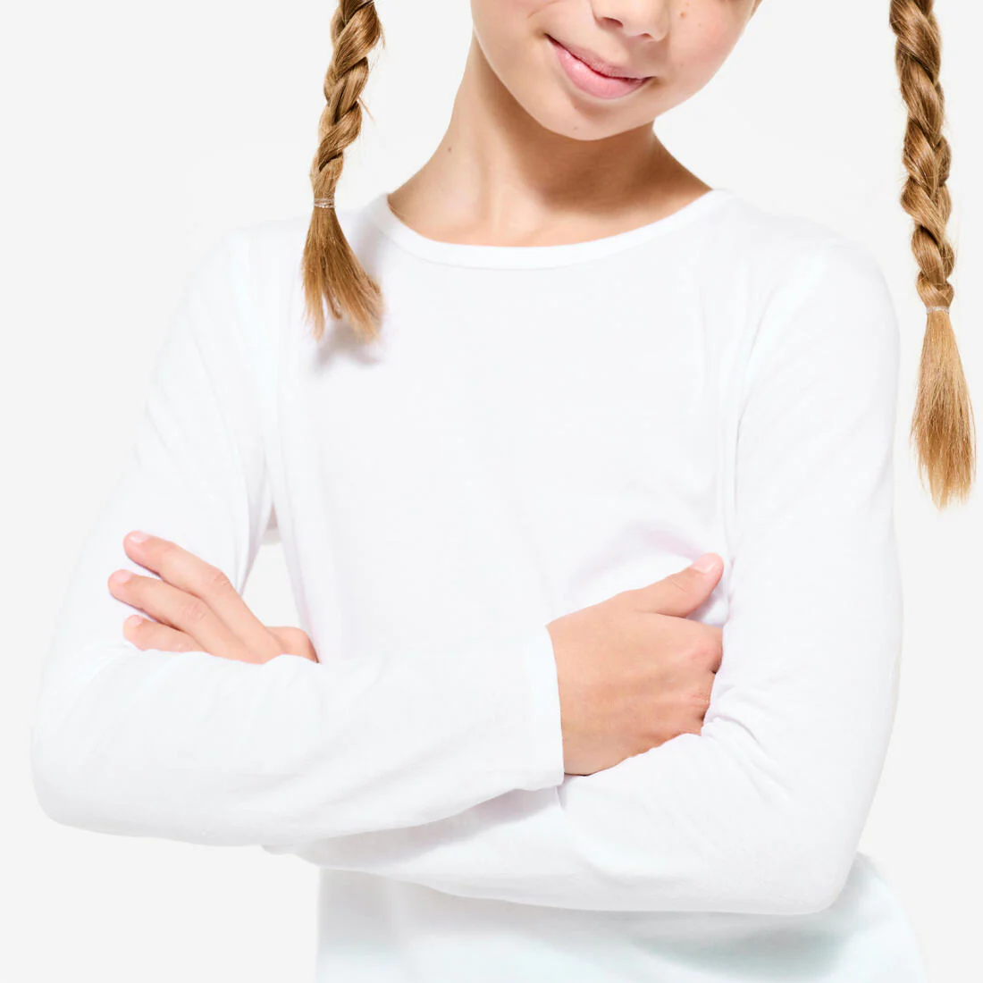 POLERA MANGA LARGA NIÑOS BÁSICA BLANCO - Image 3