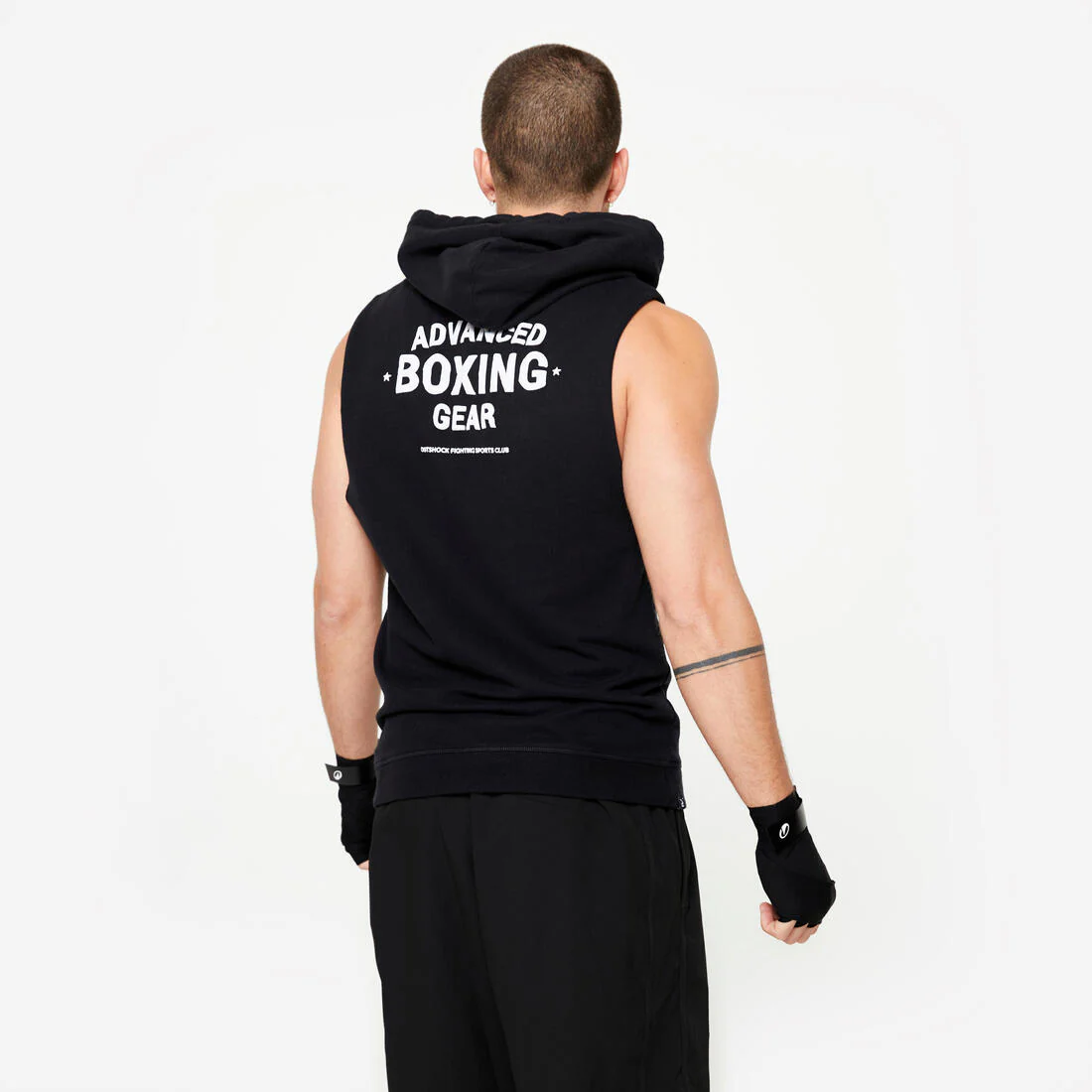 POLERA NEGRA HOMBRE CON CAPUCHA BOXEO - Image 2