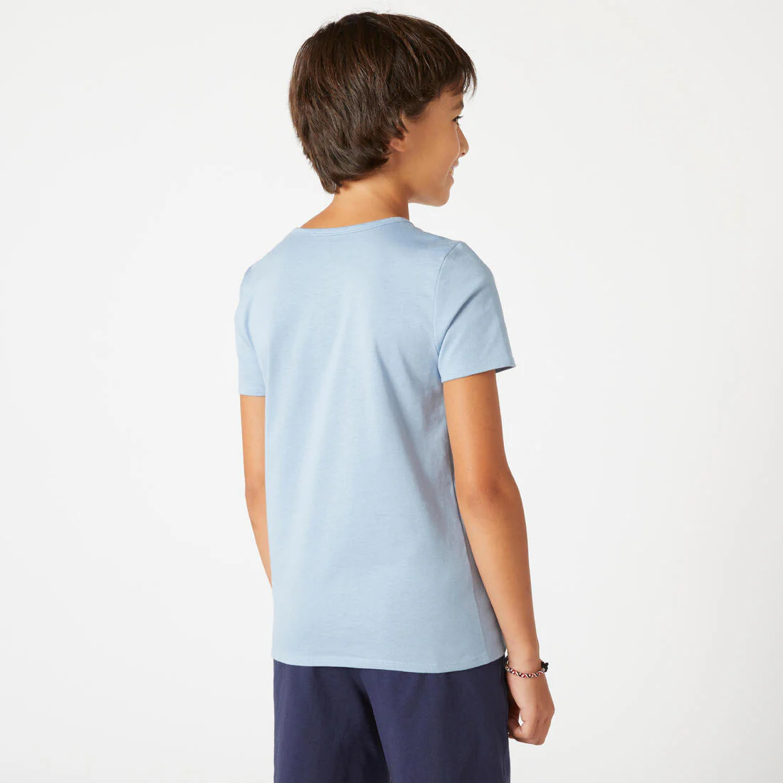 Polera niños algodón - Básica azul vaquero con estampado - Image 6