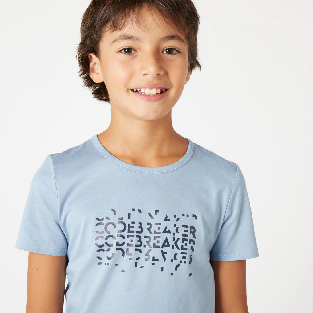 Polera niños algodón - Básica azul vaquero con estampado - Image 7