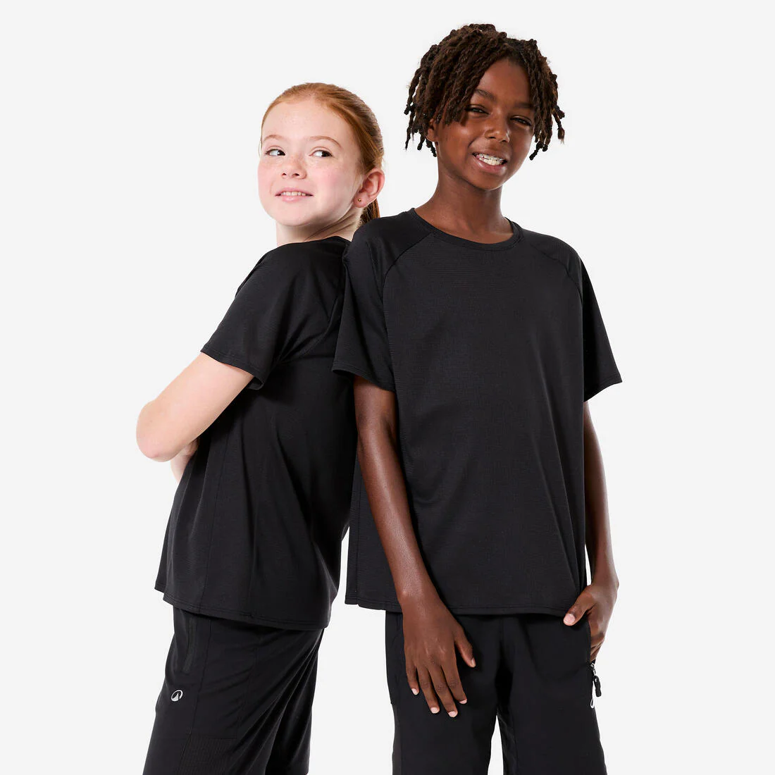 Camiseta Niños Blanco Lisa Tejido Sintético - Image 2