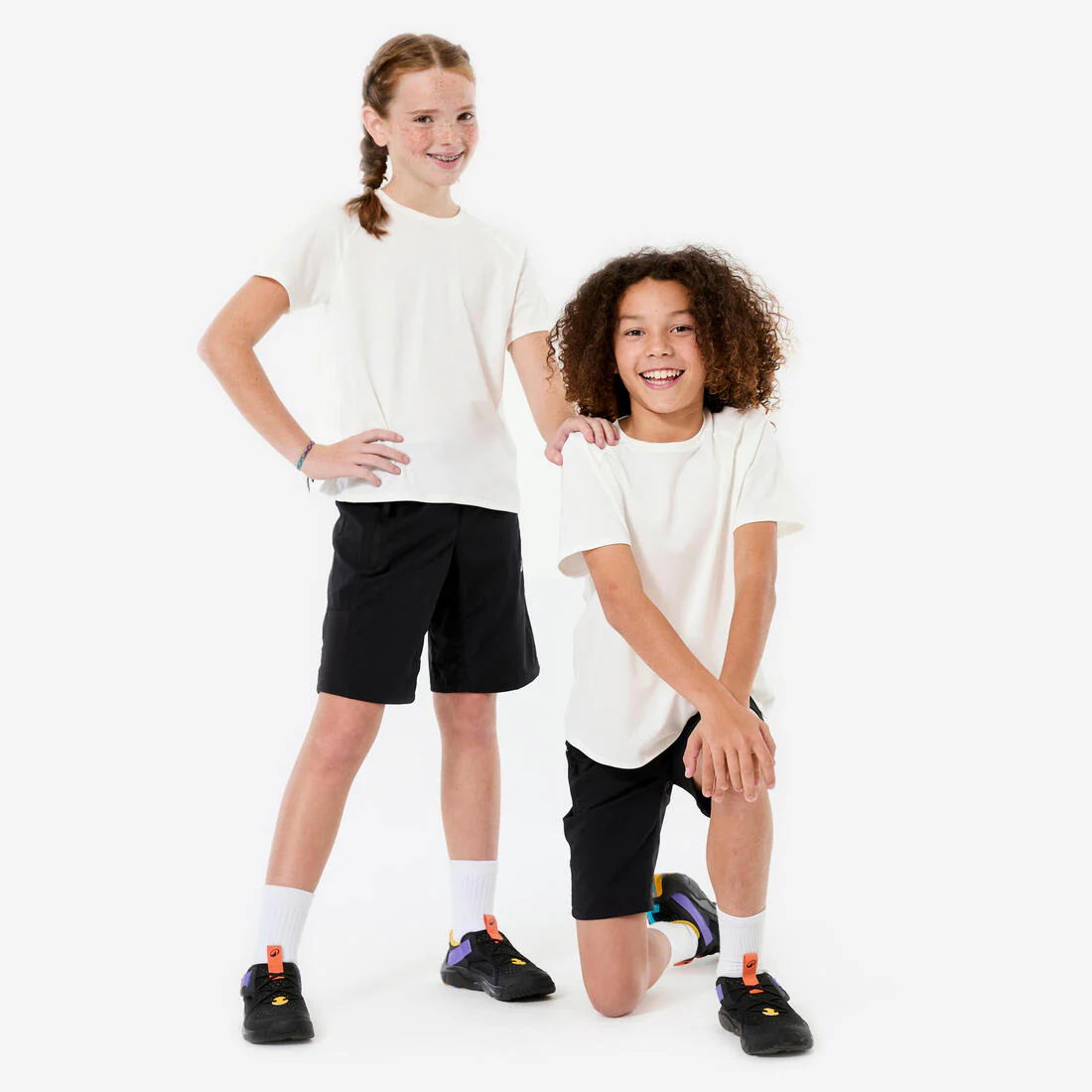Camiseta Niños Blanco Lisa Tejido Sintético - Image 3