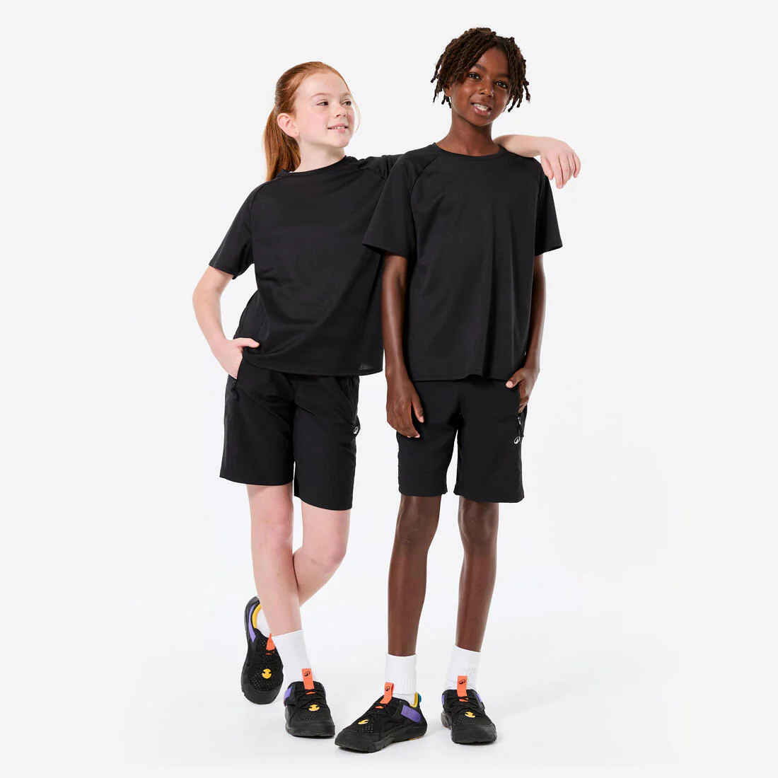 Camiseta Niños Blanco Lisa Tejido Sintético - Image 4