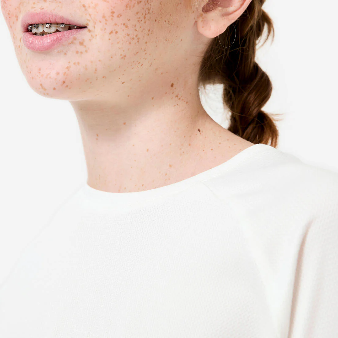 Camiseta Niños Blanco Lisa Tejido Sintético - Image 5