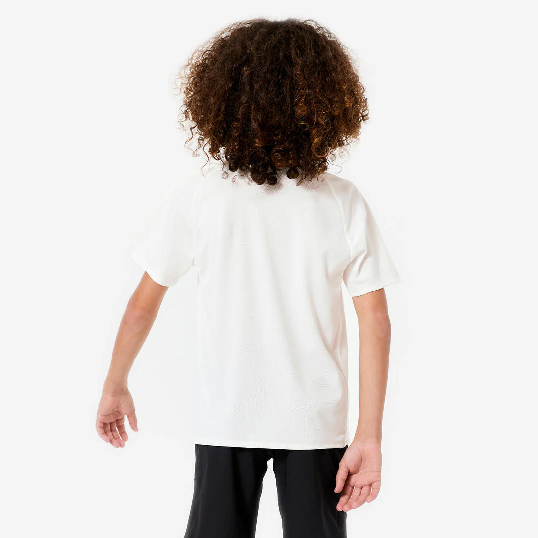 Camiseta Niños Blanco Lisa Tejido Sintético - Image 8