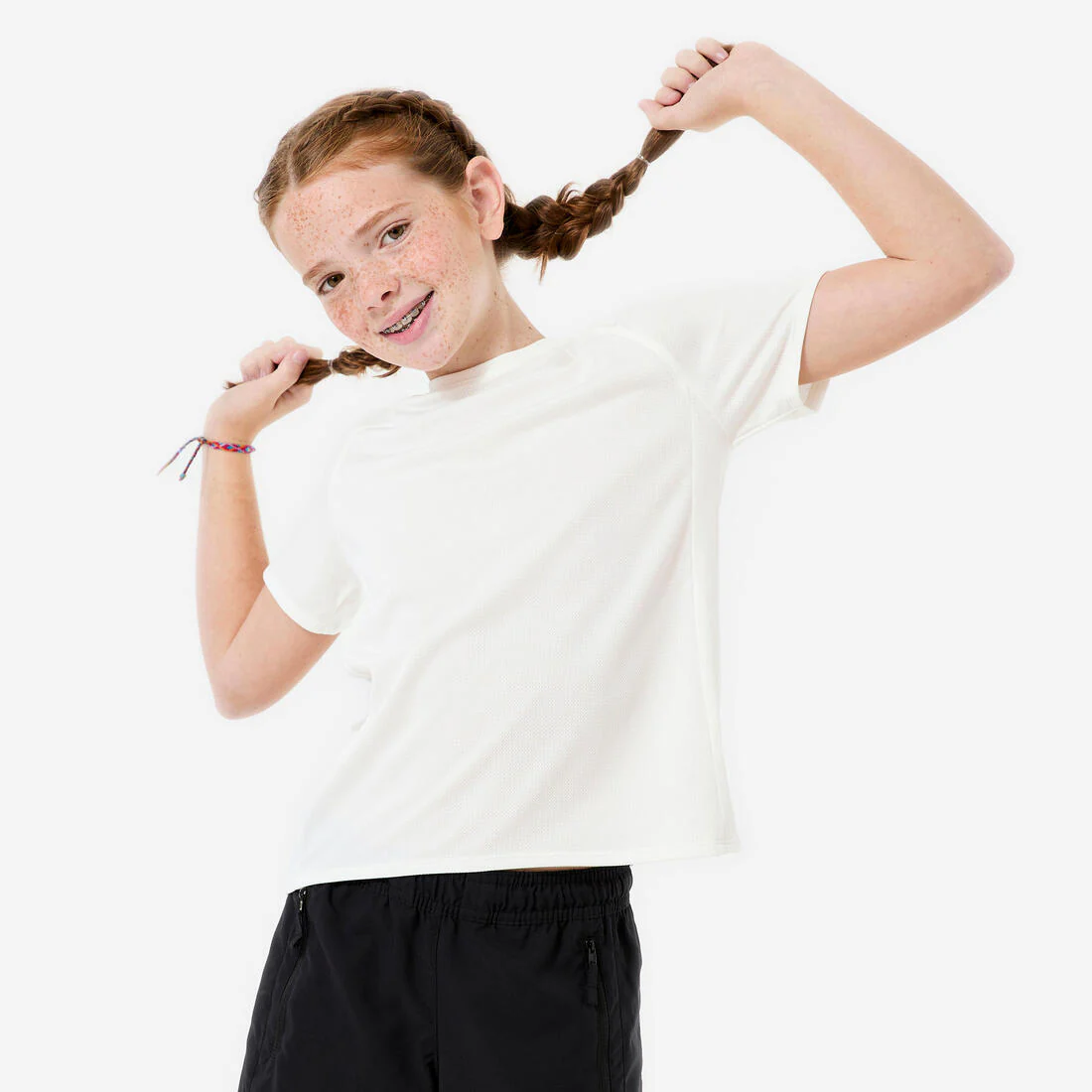 Camiseta Niños Blanco Lisa Tejido Sintético - Image 9