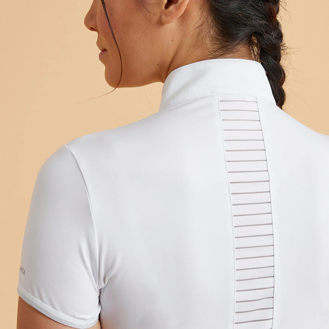 POLERA PIQUÉ COMPETENCIA EQUITACIÓN MUJER 500 BLANCO MANGA CORTA - Image 5