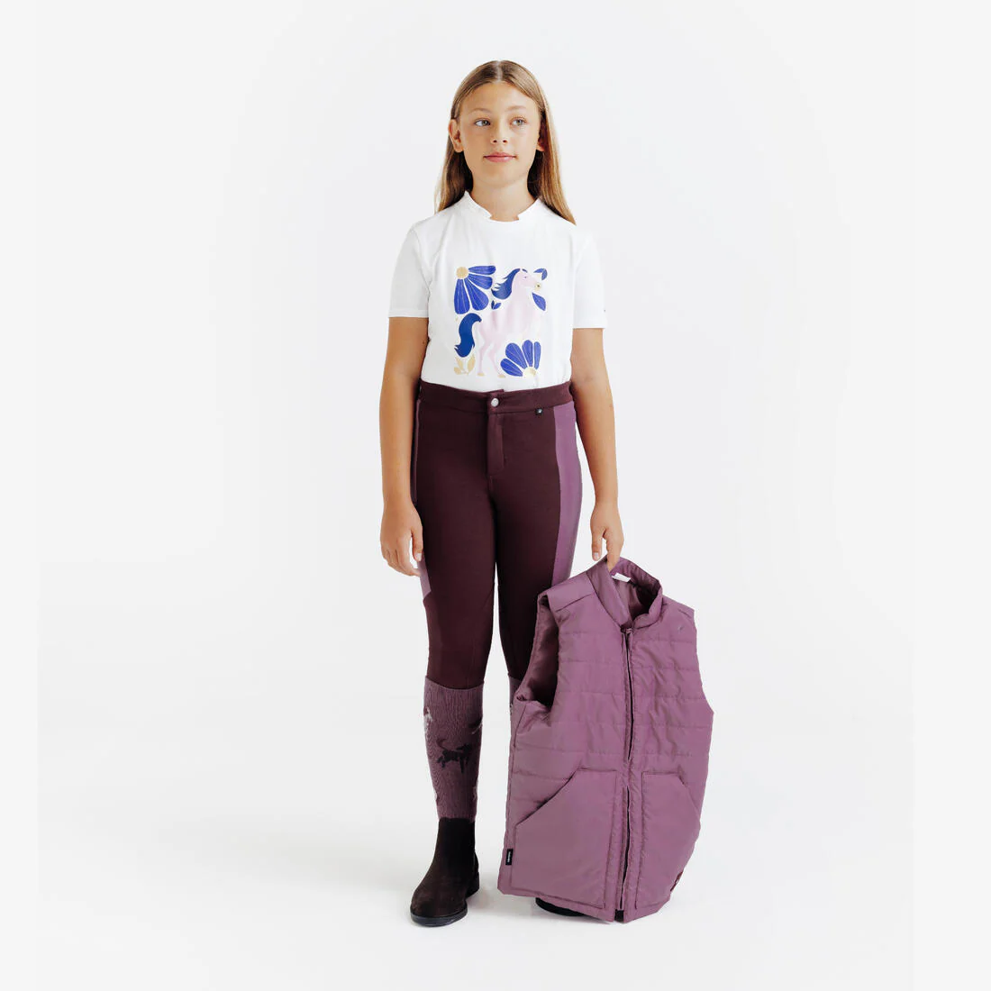 POLERA PIQUÉ EQUITACIÓN MAGIC NIÑOS AZUL ESTAMPADO MANGA CORTA - Image 4