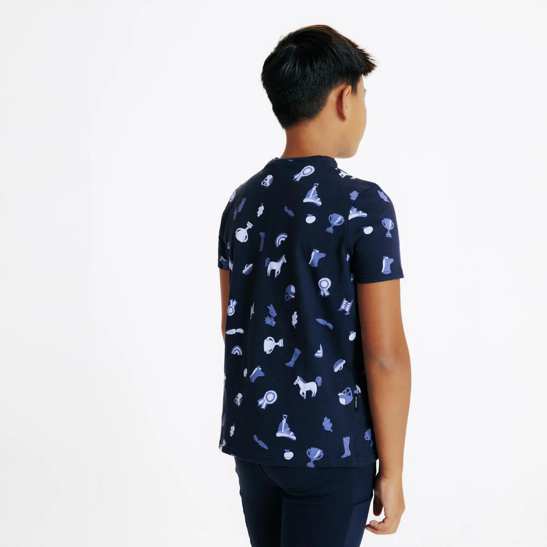 POLERA PIQUÉ EQUITACIÓN MAGIC NIÑOS AZUL ESTAMPADO MANGA CORTA - Image 7