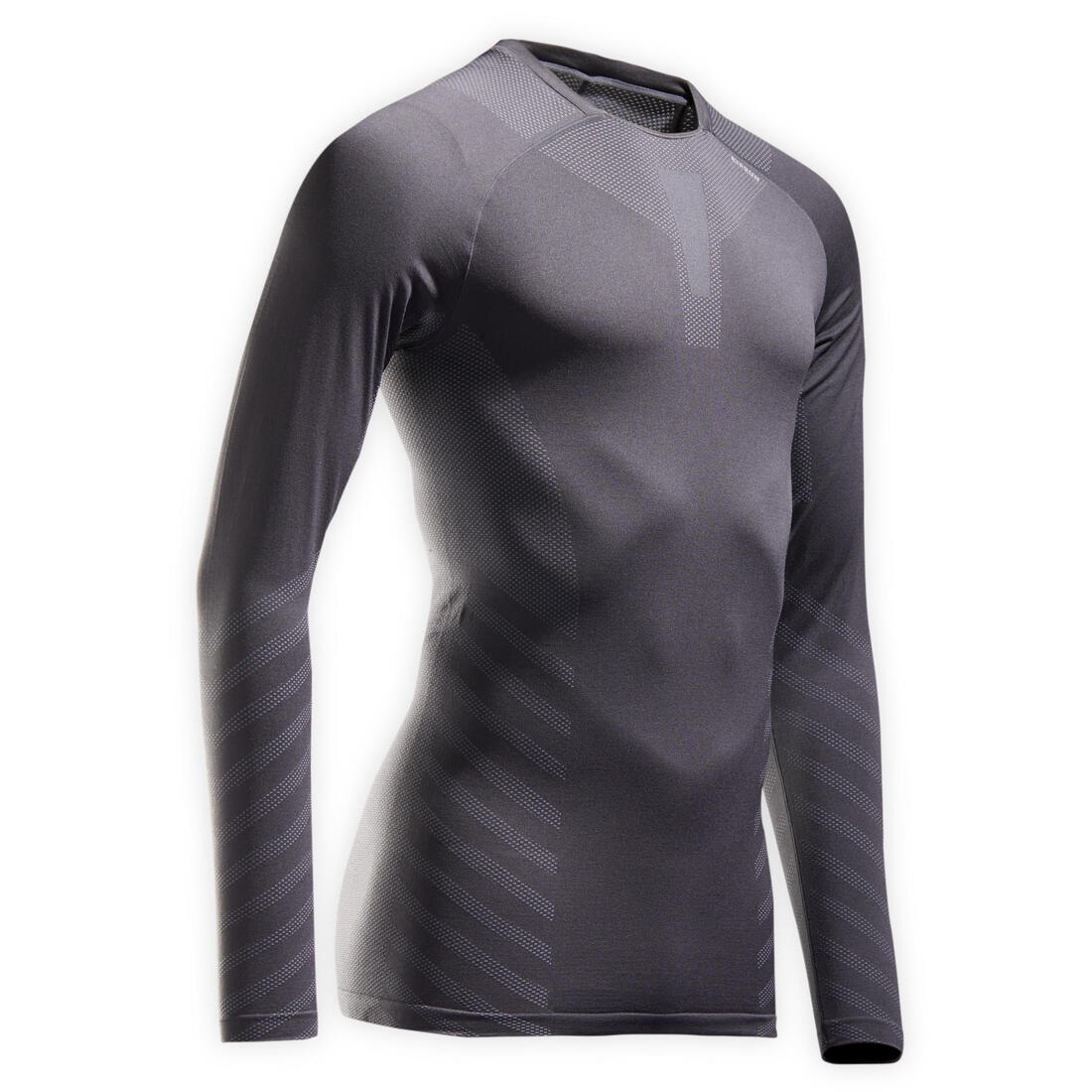 POLERA RUNNING HOMBRE MANGA LARGA KIPRUN RUN 500 SLIM SIN COSTURAS GRIS - Image 5