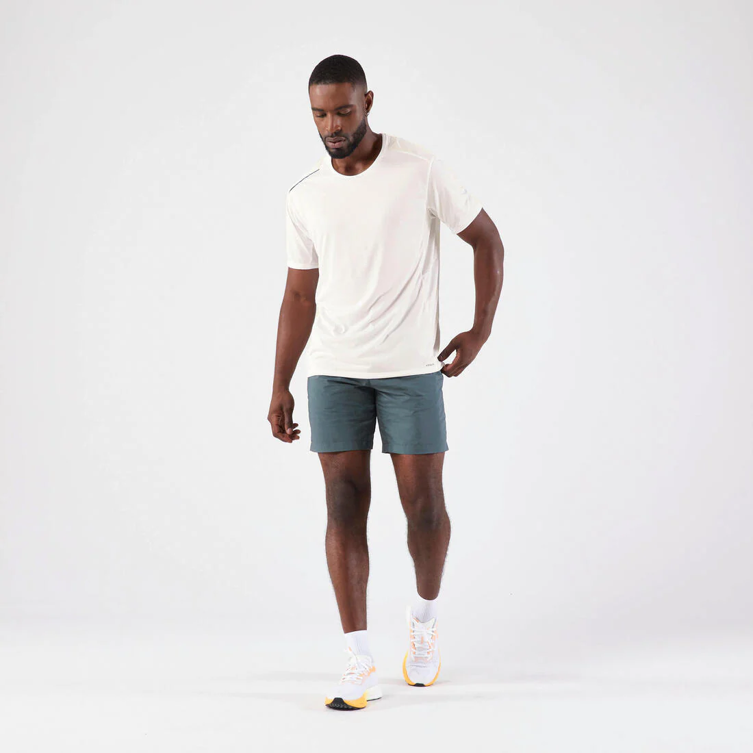 Polera de Running transpirable hombre - KIPRUN Run 500 Dry + Blanco glaciar - Image 2