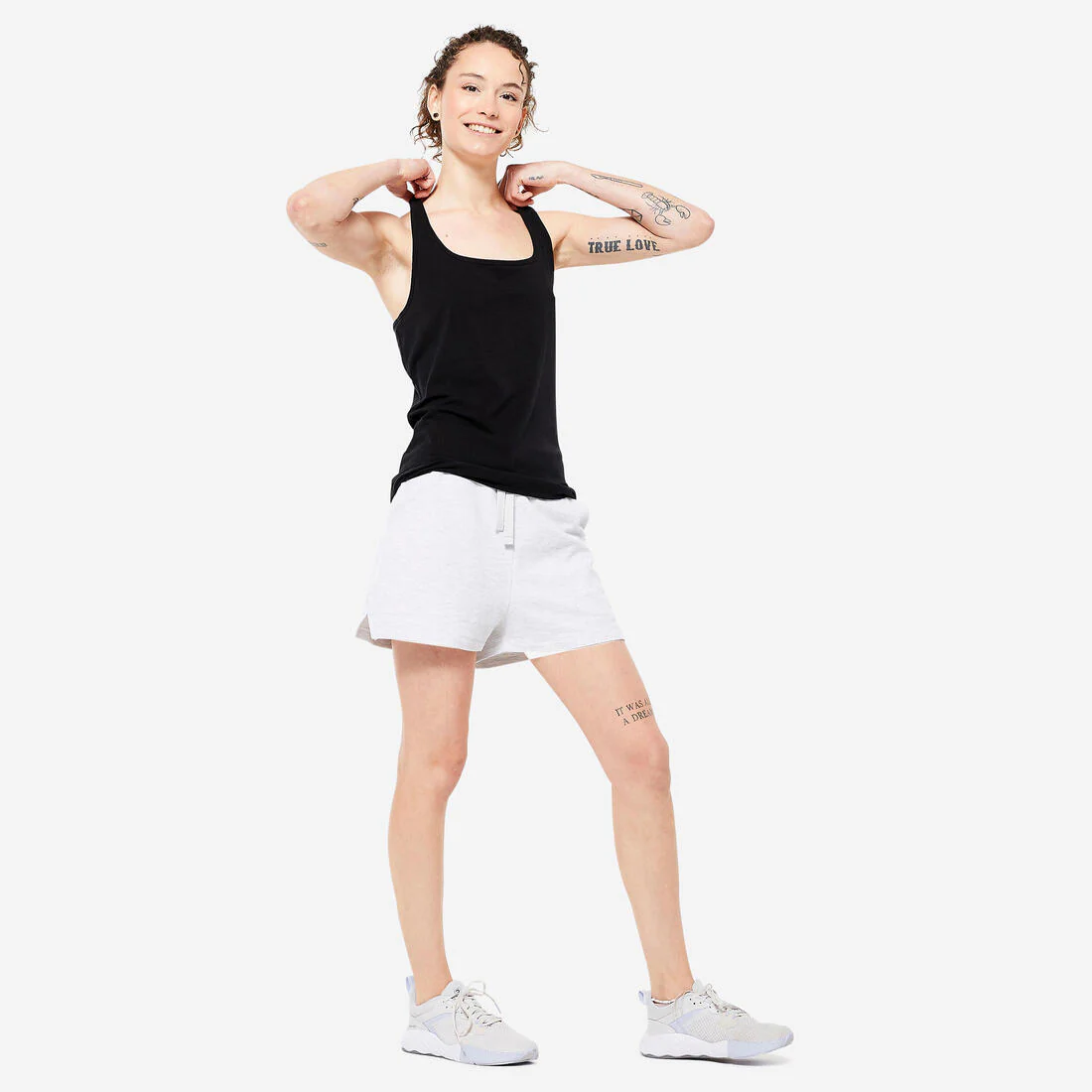 POLERA SIN MANGAS FITNESS MUJER CORTE SLIM CUELLO REDONDO - Image 4