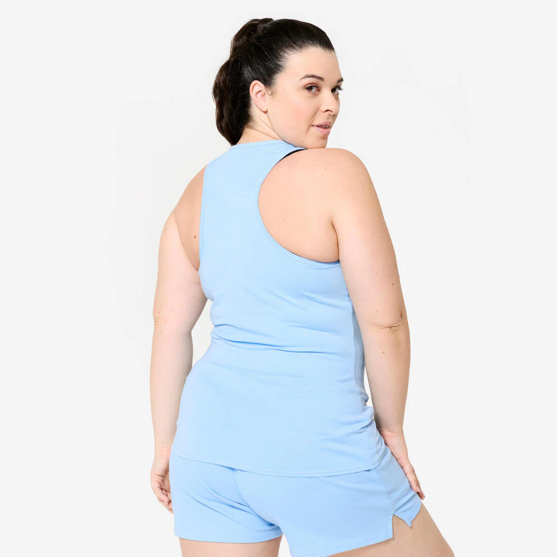 POLERA SIN MANGAS FITNESS MUJER CORTE SLIM CUELLO REDONDO - Image 7