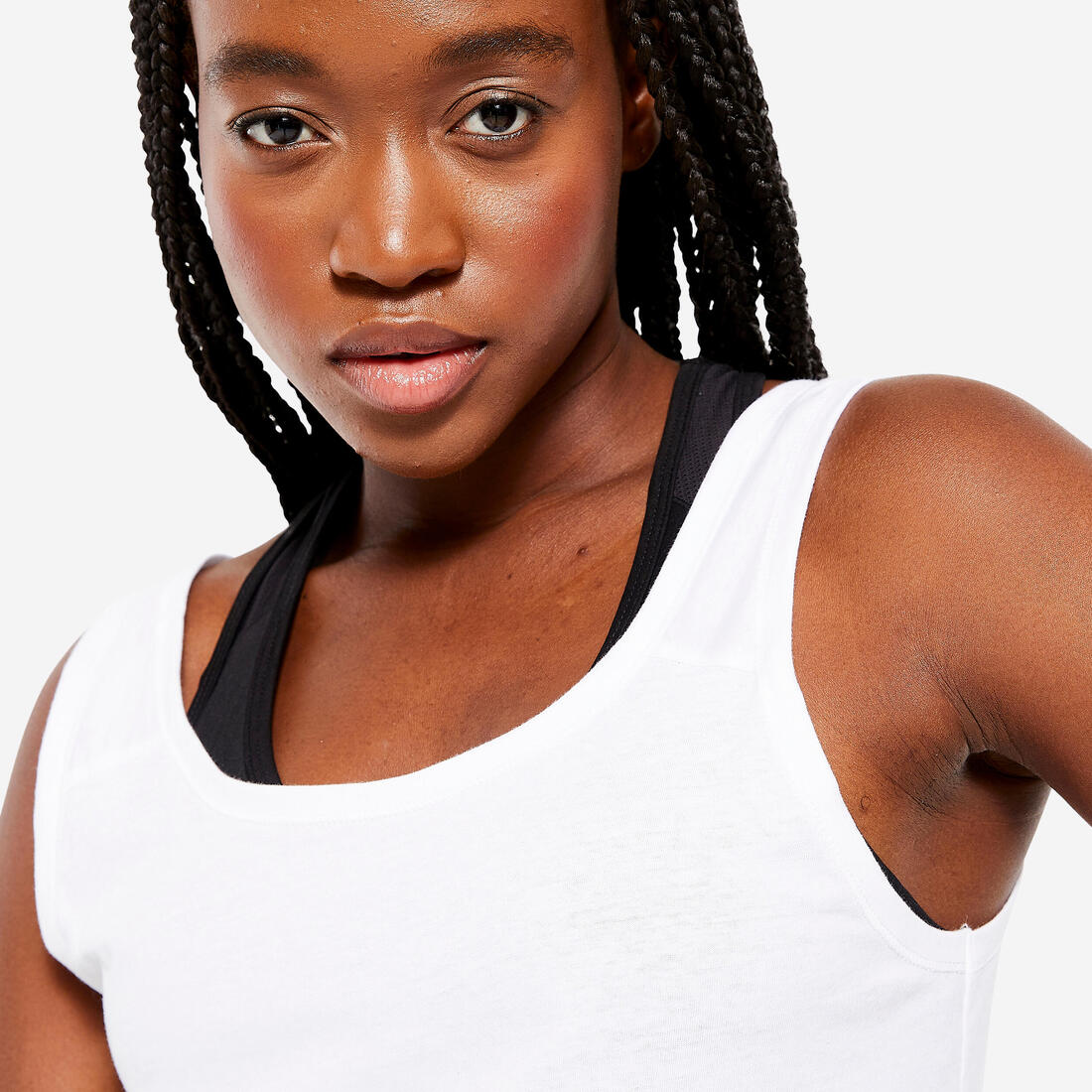 POLERA SIN MANGAS MUJER TANK100 BLANCO - Image 3