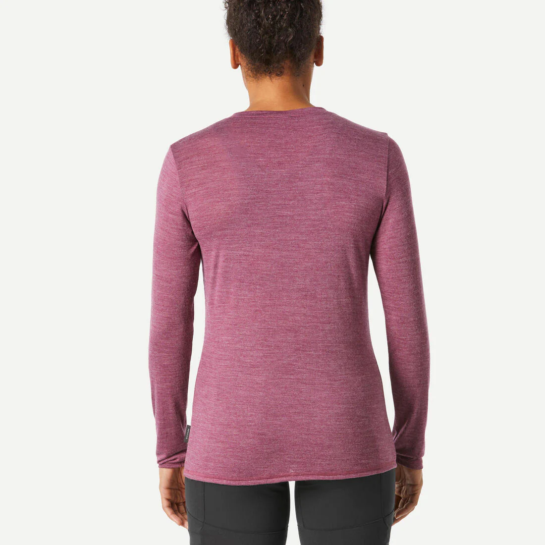 REMERA TREKKING MUJER MANGA LARGA LANA MERINO TRAVEL500 BURDEO - Image 3