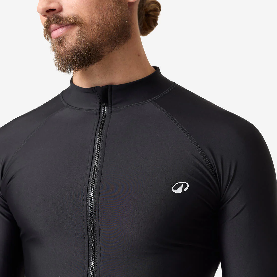 Polera UV hombre manga larga surf negro con cierre UPF50+ - Image 3