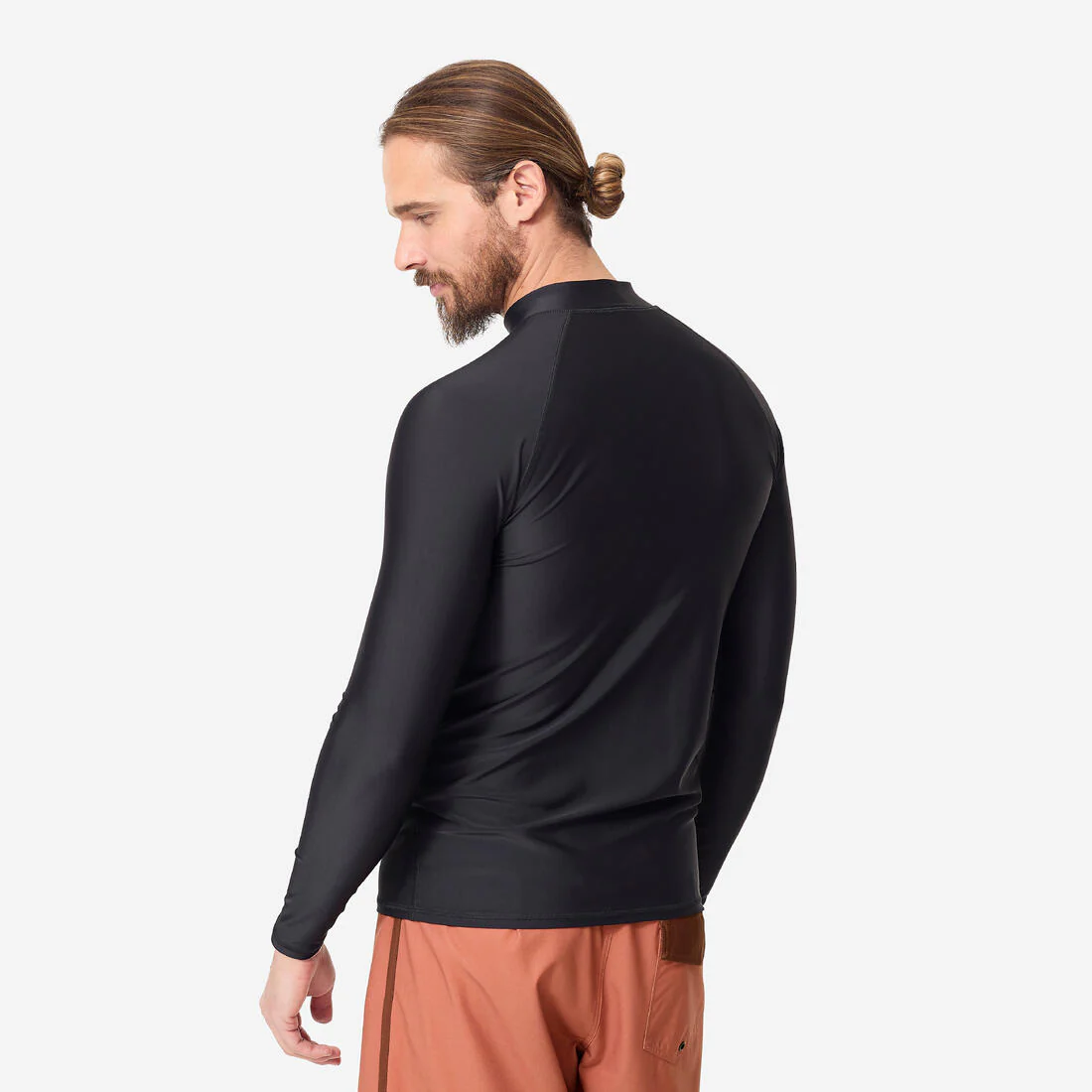 Polera UV hombre manga larga surf negro con cierre UPF50+ - Image 4